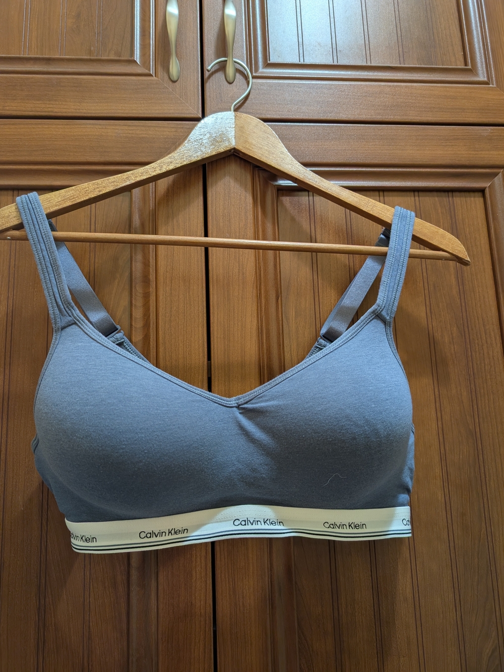 Calvin Klein Women's Gray Wireless Cotton Bralette